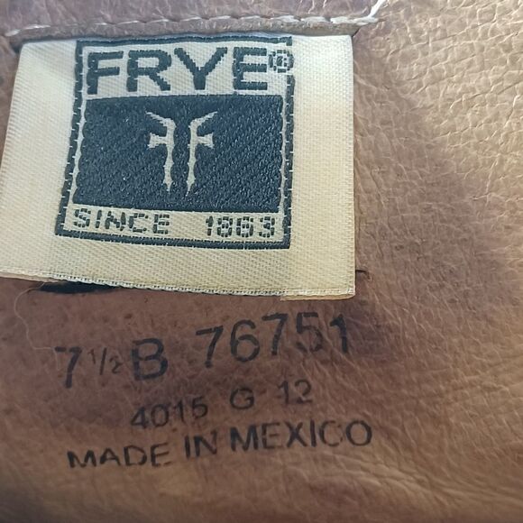 Frye Women's Leslie size 7,5 B Brown Leather Ankle Side Zip Booties Boots - Picture 14 of 15